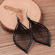 Cercei Dama, vintage leaf - negru CD030
