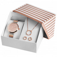 Set cadou, ceas dama, Excellanc, Roze, colier cu pandativ, 1 pereche cercei , Excellanc