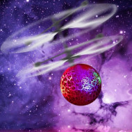 Aeronava - Minge Zburatoare - Magic Ball, Terra Connect, Rosu, Led Multicolor, cu Acumulator