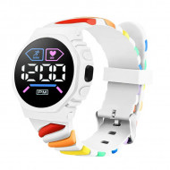 Ceas Sport Led Copii, Quartz, afisaj Digital, alb, LD207-V2