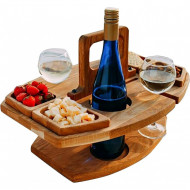 Masă de picnic din lemn cu mâner de transport, PMSC063