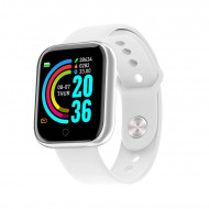 Smartwatch Y68, Fitness Tracker, Bluetooth, Alb
