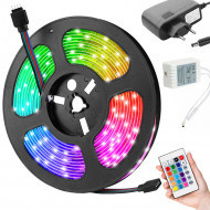Banda LED RGB 5050 cu telecomanda, rezistenta la apa, 5 metri, PM122573