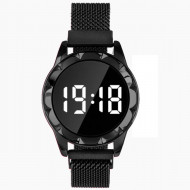 Ceas Dama cu inchidere magnetica, Fashion Touch Screen Digital, Negru, LD099-V1