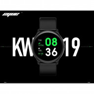 Ceas Smartwatch Magphone® KW19 Negru, 1.3 Inch HD Rotund, Monitorizare Cardiaca, Tensiune. Oxigenare, Bluetooth 4.0, Negru