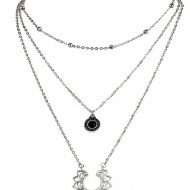 Colier argintiu triplu, Boho, COL159