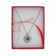 Lantisor Dama Hearts "Te iubesc" 100 de limbi - argintiu COL154-V1
