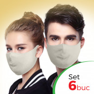 Set 6 buc Masca protectie pentru fata Fashion, Culoare Crem