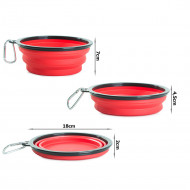 Bol pliabil din silicon cu carabiniera pentru catei si pisici, 0.8 L, PM192693