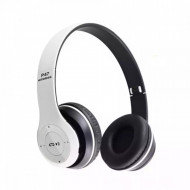 Casti wireless P47, Stereo Headphones, Fm Radio, MP3 Player, Microfon incorporat, Port Micro SD, Alb