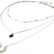 Colier argintiu triplu, Boho, COL159