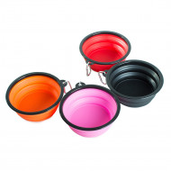 Bol pliabil din silicon cu carabiniera pentru catei si pisici, 0.8 L, PM192693