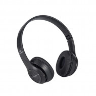 Casti wireless P47, Stereo Headphones, Fm Radio, MP3 Player, Microfon incorporat, Port Micro SD, Negru