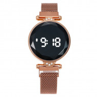 Ceas Dama cu inchidere magnetica, Fashion Touch Screen Digital, Roze, LD100-V1