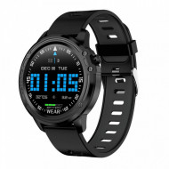 Ceas inteligent L8 Bluetooth, smartwatch, ecran tactil, sport tracker fitness ,notificare apeluri si mesaje, aparat foto, pedometru compatibil cu iOS Android pentru copii barbati femei, L8, negru