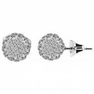 Cercei din otel inoxidabil cu elemente Swarovski, argintiu, PM5050135-001