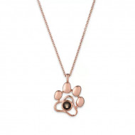 Lantisor Dama Paw "Te iubesc" 100 de limbi - roze COL153-V3