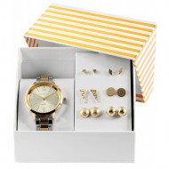 Set cadou ceas si cercei dama - auriu/ argintiu, PM1800183-0023