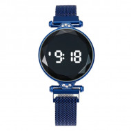 Ceas Dama cu inchidere magnetica, Fashion Touch Screen Digital, Albastru, LD100-V2