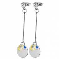 Cercei din otel inoxidabil cu elemente Swarovski, argintiu, PM5050024-001