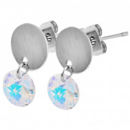 Cercei din otel inoxidabil cu elemente Swarovski, argintiu, PM004295000076