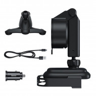 Incarcator masina Baseus Rock Solid with automatically closing jaws and induction charging + car charger and MicroUSB cable (WXHW01-B01) black