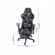 Scaun gaming reglabil, negru-albastru, PM01611_N3