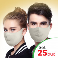 Set 25 buc Masca protectie pentru fata Fashion, Culoare Crem
