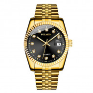 Ceas Barbatesc, Fashion, Quartz, auriu/ negru, Q9626-V1