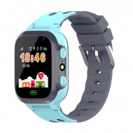 Ceas smartwatch pentru copii, GPS, monitorizare locatie, camera foto frontala, buton SOS, functie telefon , albastru, PMSW01B3
