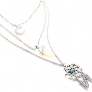 Colier argintiu triplu, Dreamcatcher, COL161