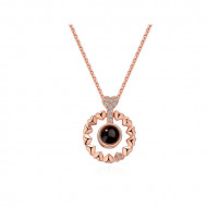 Lantisor Dama Hearts "Te iubesc" 100 de limbi - auriu COL154-V2