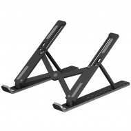 Suport Laptop, Magphone, Ajustabil 8 Trepte, Non-Alunecos, Portabil, Plastic ABS, Design Special Disipare Caldura, Ergonomic, Ventilat pentru notebook si tableta de 8-14 inch, Negru