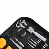Trusa pentru reparat ceasuri, 13 piese, surubelnite,penseta,cheie,husa