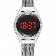 Ceas Dama Fashion Touch Screen Digital, Argintiu, LD094-V1