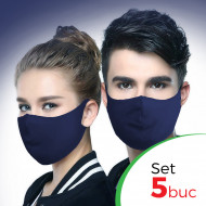 Set 5 buc Masca protectie pentru fata Fashion, Culoare Bleumarin