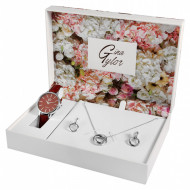 Set cadou, ceas dama, Argintiu, Gina Tylor, colier cu pandativ, 1 pereche cercei, PM1900255-001