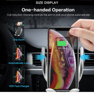 Suport Auto Reglabil Automat Și Încărcare Wireless - Argintiu