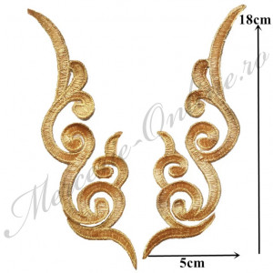 Aplicatie termoadeziva lurex, cca 5x18xm, (la pereche) Cod:2660
