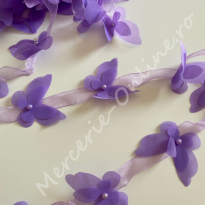 Banda fluturi din organza, mai multe culori disponibile (la metru) Cod:1337
