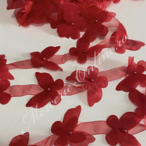Banda fluturi din organza, mai multe culori disponibile (la metru) Cod:2323