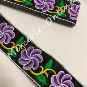 Banda termoadeziva cu flori, cca 5.5cm, mai multe culori disponibile (la metru) Cod:1075