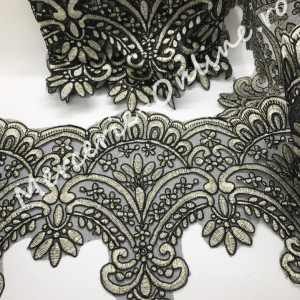 Dantela Brodata cu Lurex, cca 15cm (la metru) Cod:0671