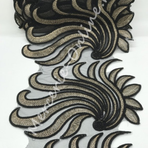 Dantela Brodata cu Lurex, cca 21cm, mai multe culori disponibile (la metru) Cod:0636
