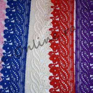Dantela cu Motive Florale, cca 5cm, mai multe culori disponibile (la metru sau 13metri/rola) Cod:0149