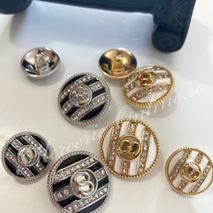 Nasturi Metalici cu Strasuri, 18mm/23mm, (5bucati/set) Cod:2587