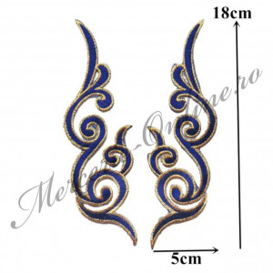 Aplicatie termoadeziva lurex, cca 5x18xm, (la pereche) Cod:2660