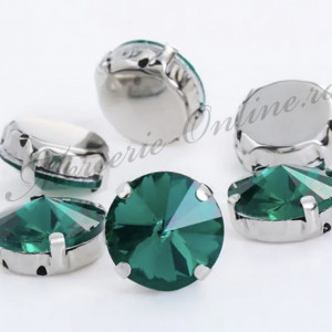 Cristale de cusut sticla, Emerald, 14mm (4bucati/pachet) Cod:2148