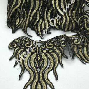 Dantela Brodata cu Lurex, cca 20cm, mai multe culori disponibile (la metru) Cod:0633