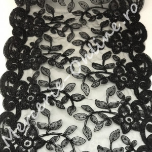 Dantela Brodata cu Pietre, cca 25cm (la metru sau 4.5metri/rola) Cod:0135